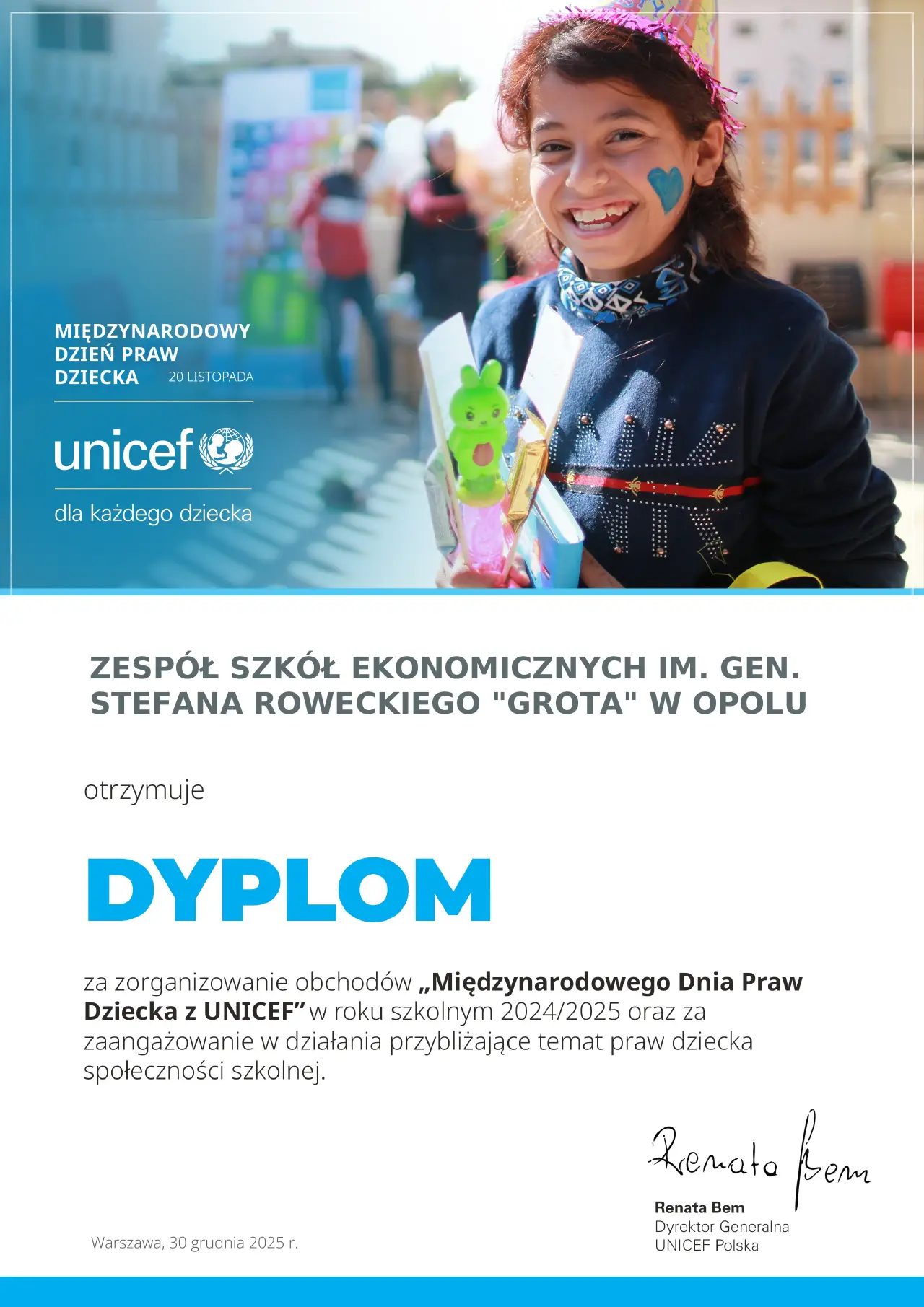 dyplom-unicef